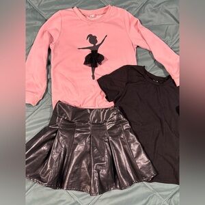 SHEIN Pink and Black Kids Dance Set